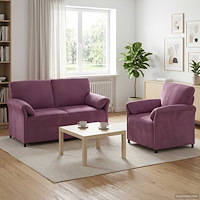 vidaXL Soffset 2 st Lila Sammet