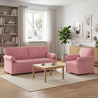 vidaXL Soffset 2 st Rosa Sammet