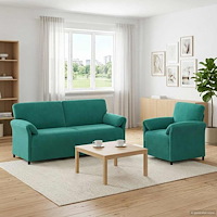vidaXL Soffset 2 st Turkos Sammet