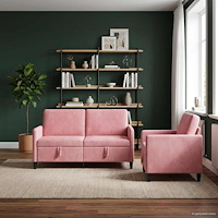 vidaXL Soffgrupp med förvaring 2 st Rosa Polyester