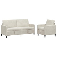 vidaXL Soffgrupp med förvaring 2 st Gräddvit Polyester