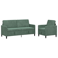 vidaXL Soffgrupp med förvaring 2 st Havgrön Polyester
