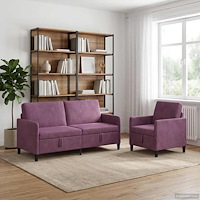 vidaXL Soffgrupp med förvaring 2 st Lila Polyester
