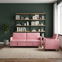 vidaXL Soffgrupp med förvaring 2 st Rosa Polyester