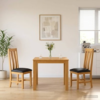 vidaXL Matgrupp 3 st Svart Massivt Ekträ
