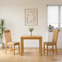 vidaXL Matgrupp 3 st Beige Massivt Ekträ