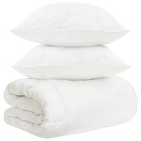 vidaXL Täckeset 3 st Vit Bambufiber