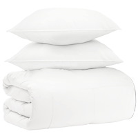 vidaXL Täckeset 3 st Vit Bambu