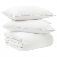 vidaXL Duntäcke och Kuddset 3 st 200 x 200 cm Vinter 1000 g/pc Vit