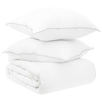 vidaXL Duntäcke och Kuddset 3 st 140 x 220 cm Vinter 720 g/pc Vit