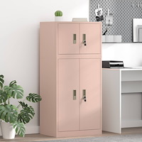 vidaXL Förvaringsskåp 2 st Rosa 60 x 40 x 130 cm Stål Låsbar