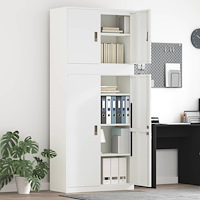 vidaXL Förvaringsskåp 2 st Vit 90 x 40 x 210 cm Stål Låsbar