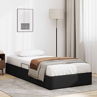 vidaXL Ottoman Sängram med lagring Svart 90 x 190 cm Konstläder