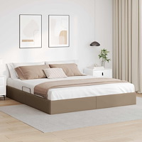 vidaXL Ottoman Sängram med lagring Cappucino 180 x 200 cm Konstläder