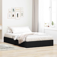 vidaXL Ottoman Sängram med lagring Svart 120 x 200 cm tyg