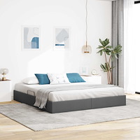 vidaXL Ottoman Sängram med lagring Mörkgrå 180 x 200 cm tyg