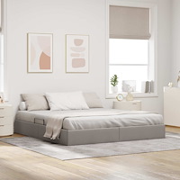vidaXL Ottoman Sängram med lagring Taupe 180 x 200 cm tyg