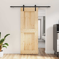 vidaXL Skjutdörr Naturlig och svart 80 x 210 cm Massiv furuträdörr