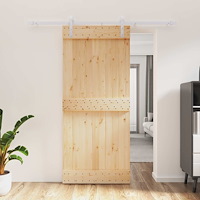 vidaXL Skjutdörr Naturlig och vit 90 x 210 cm Massiv furuträdörr