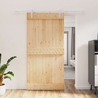vidaXL Skjutdörr Naturlig och vit 100 x 210 cm Massiv furuträdörr