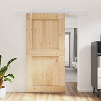 vidaXL Skjutdörr Naturlig och vit 100 x 210 cm Massiv furuträdörr