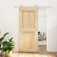 vidaXL Skjutdörr Naturlig och vit 90 x 210 cm Massiv furuträdörr