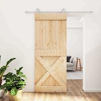 vidaXL Skjutdörr Naturlig och vit 85 x 210 cm Massiv furuträdörr