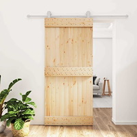 vidaXL Skjutdörr Naturlig och vit 95 x 210 cm Massiv furuträdörr