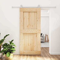 vidaXL Skjutdörr Naturlig och vit 95 x 210 cm Massiv furuträdörr