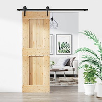 vidaXL Skjutdörr Naturlig och svart 70 x 210 cm Massiv furuträdörr