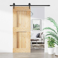 vidaXL Skjutdörr Naturlig och svart 80 x 210 cm Massiv furuträdörr