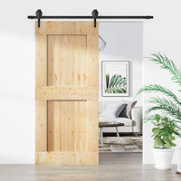 vidaXL Skjutdörr Naturlig och svart 90 x 210 cm Massiv furuträdörr
