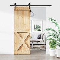 vidaXL Skjutdörr Naturlig och svart 70 x 210 cm Massiv furuträdörr