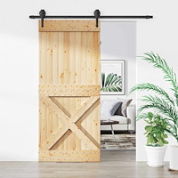 vidaXL Skjutdörr Naturlig och svart 90 x 210 cm Massiv furuträdörr