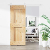 vidaXL Skjutdörr Naturlig och vit 80 x 210 cm Massiv furuträdörr
