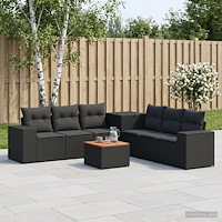 vidaXL Soffset 8 st Svart Poly Rattan och stål