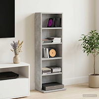 vidaXL CD Skåp Betonggrå 33 x 23,5 x 97,5 cm Konstruerat trä