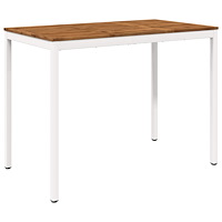 vidaXL Trädgård Bar Bord Naturlig och vit 141 x 80,5 x 105 cm