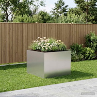 vidaXL Trädgårdsplanterare Silver 80 x 80 x 60 cm Galvaniserat stål