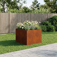 vidaXL Trädgårdsplanterare Rostig 80 x 80 x 60 cm Väderbeständig stål