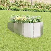 vidaXL Kant för gräsmatta 100 x 45 cm Stål Silver