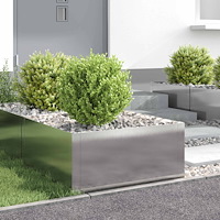 vidaXL Kant för gräsmatta 4 st 60 x 60 x 35 cm Stål Silver