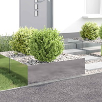vidaXL Kant för gräsmatta 4 st 100 x 60 x 35 cm Stål Silver