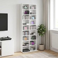 vidaXL CD Skåp Vit 65 x 23,5 x 175 cm Konstruerat trä
