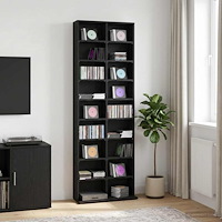vidaXL CD Skåp Svart ek 65 x 23,5 x 175 cm Konstruerat trä