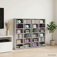 vidaXL CD Skåp 2 st Betonggrå 60 x 17 x 92 cm Konstruerat trä