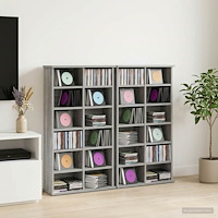vidaXL CD Skåp 2 st Grå Sonoma 60 x 17 x 92 cm Konstruerat trä