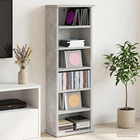 vidaXL CD Skåp Betonggrå 60 x 17 x 92 cm Konstruerat trä