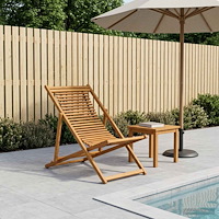 vidaXL Deck Chair 3 Position Massiv Eukalyptus Trä Naturlig