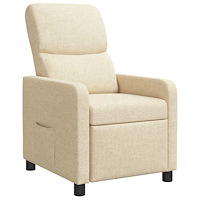 vidaXL Recliner Gräddvit Tyg